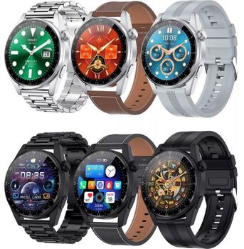 Zegarek Smartwatch Rubicon zestaw z dwoma paskami Rozmowy telefoniczne RNCE78 czarny czarna skóra + . Smartwach Rubicon sportowy zegarek.  (3).jpg